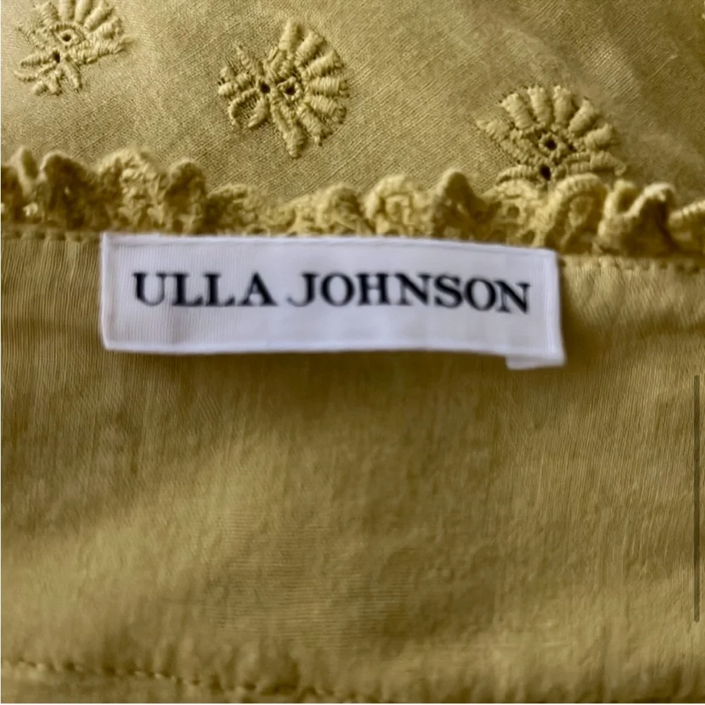 Ulla Johnson V-Neck Dress with Ruffles - Chartreuse Yellow - Excellent Condition - Picture 6 of 11